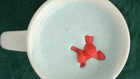 Ice cream spirulina powder view from the top alt