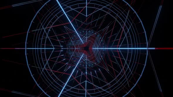 Abstract VJ loop with color laser wireframe lines
