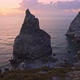 View of Hidden Praia Da Ursa - Ursa Beach, Sintra, Portugal, Two Huge Rocks Raisng in Evening - VideoHive Item for Sale