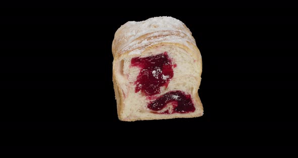 Bun With Cherry Jam Inside. Alpha Channel alt