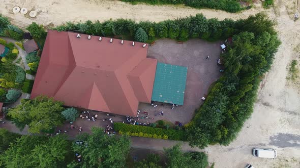 Aerial view of beautiful restaurant