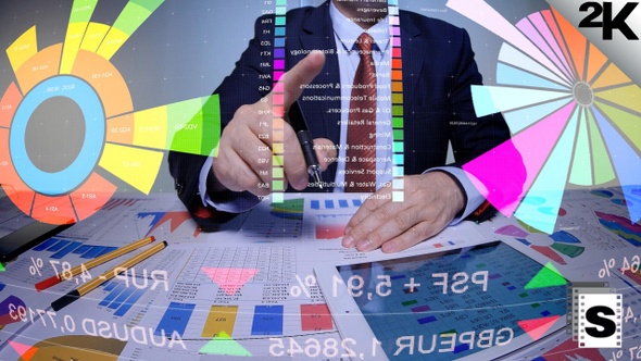 Businessman Working With Virtual Screen 