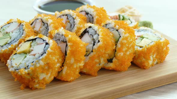 Sushi set on plate Japanese food style alt