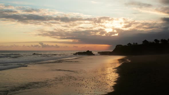 Tropical beach at sunset