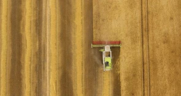 Aerial View of Combine Harvester