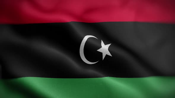 Libya Flag Textured Waving Front Background HD alt
