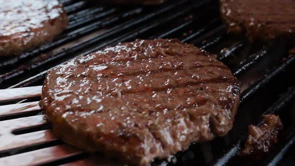 Grilling Hamburgers 1080 Slow Motion