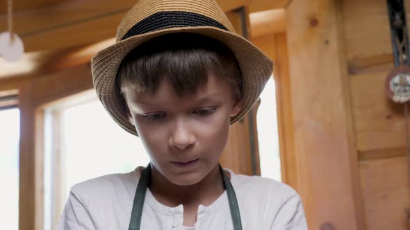 Portrait Boy Sculpting Clay Pottery Wheel Child Workshop Craft alt