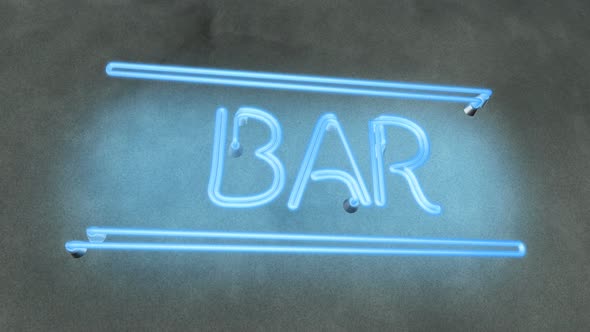 Neon sign Bar in cafe bar restaurant alt