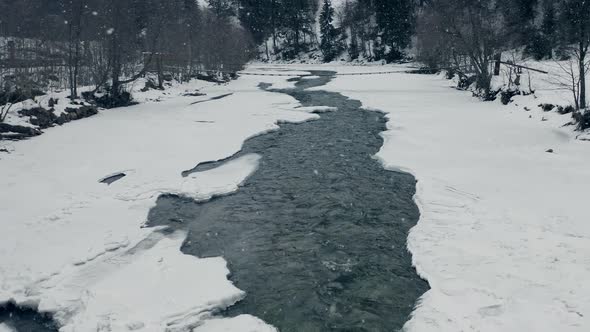 Snowy Mountain River Landscape alt