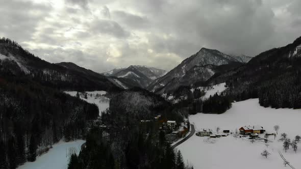 Beautiful view on a lime factory and an mountain drone video alt