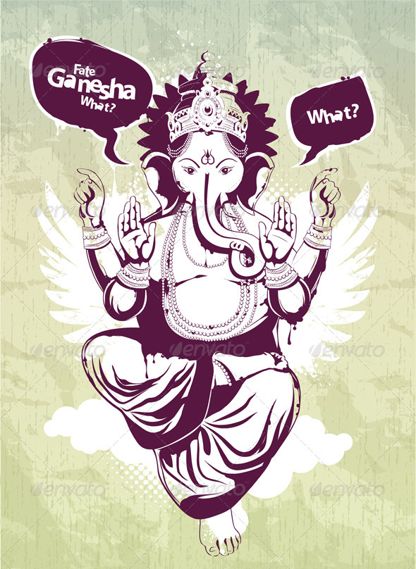 Graffiti image with indian idol Ganesha - Vectors