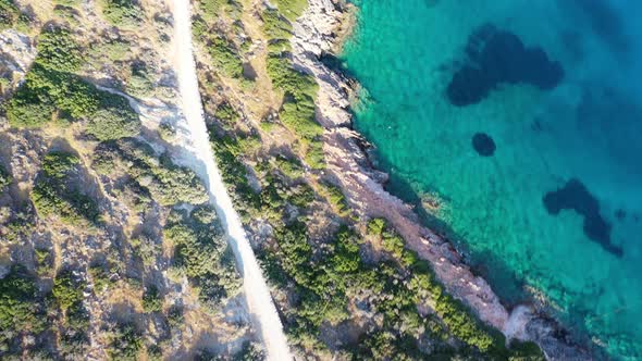 Aerial View of Kalydon Island, Crete, Greece