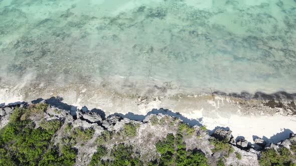 View From a Height of the Indian Ocean Near the Coast of Zanzibar Tanzania alt