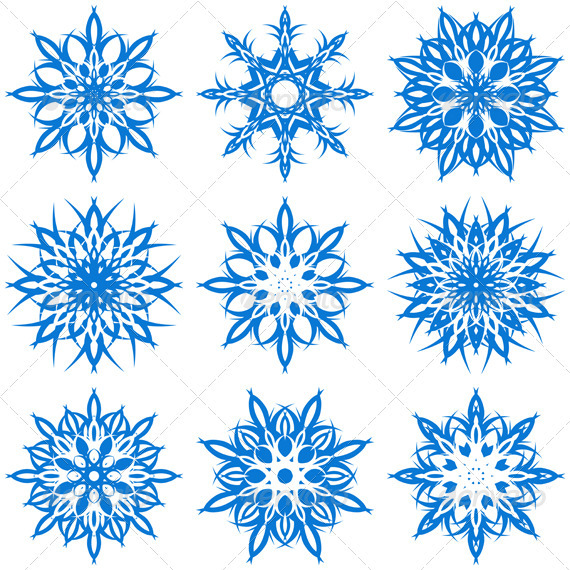 Vector Illustration of the Snowflakes