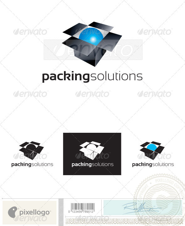 Box & Ball Logo - 2400 - Objects Logo Templates