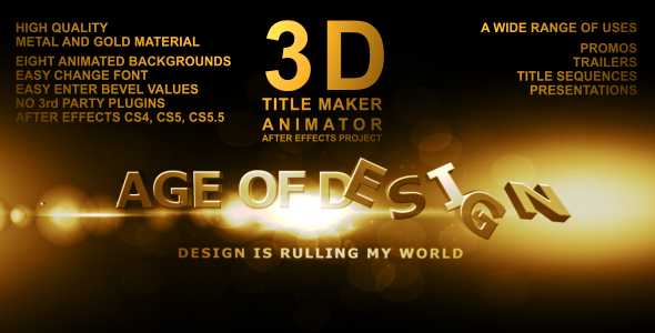 3D Title Maker - VideoHive 762177