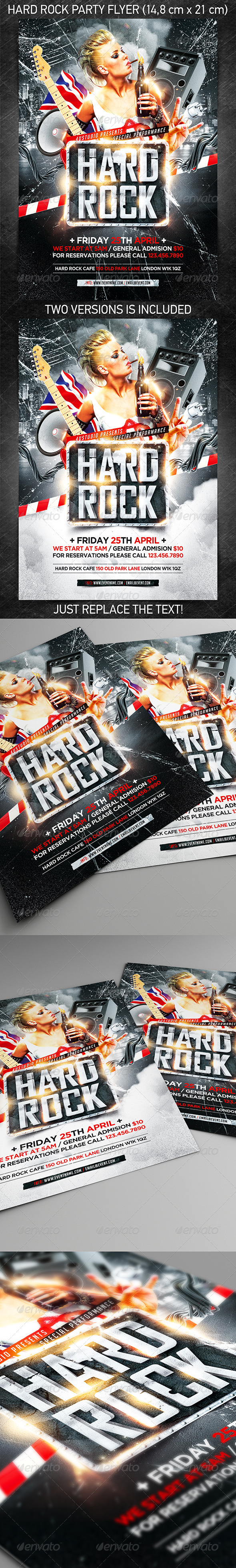 Hard Rock Party Flyer - Concerts Events
