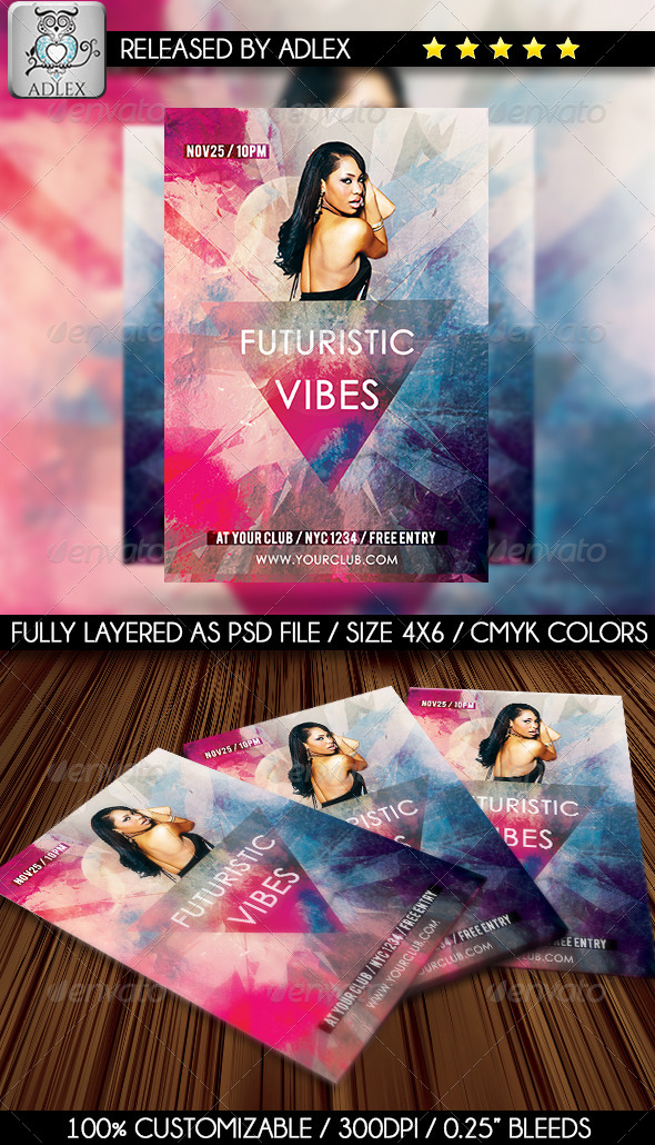 Futuristic Colorful Flyer - Clubs & Parties Events