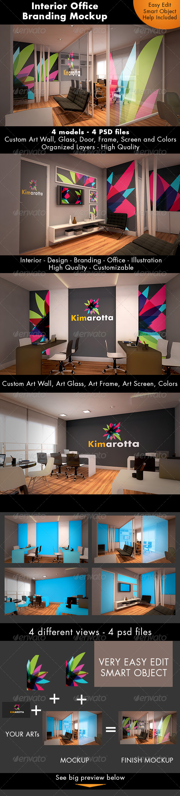 Interior Office Branding Mockup - Logo Product Mock-Ups