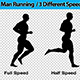 Healthy Man Silhouette Running Three Speed Levels - VideoHive Item for Sale