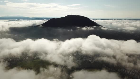 Aerial white cloud and fog scenery  alt