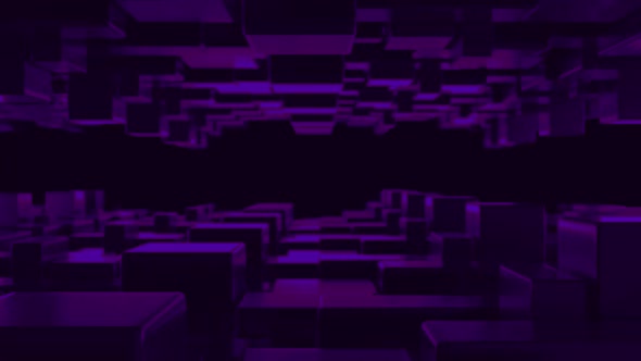 3D Tunnel Blocks Purple