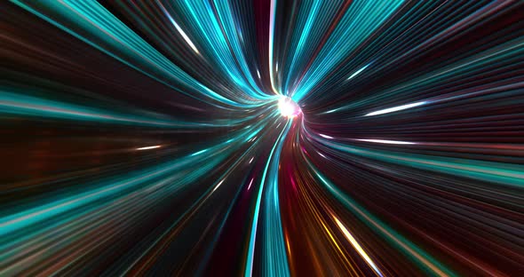 Abstract energy tunnel in space. Wormhole travel through time and space.  alt