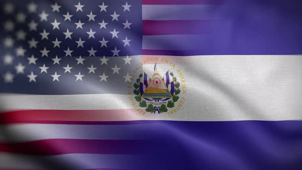 USA El Salvador Flag Loop Background 4K