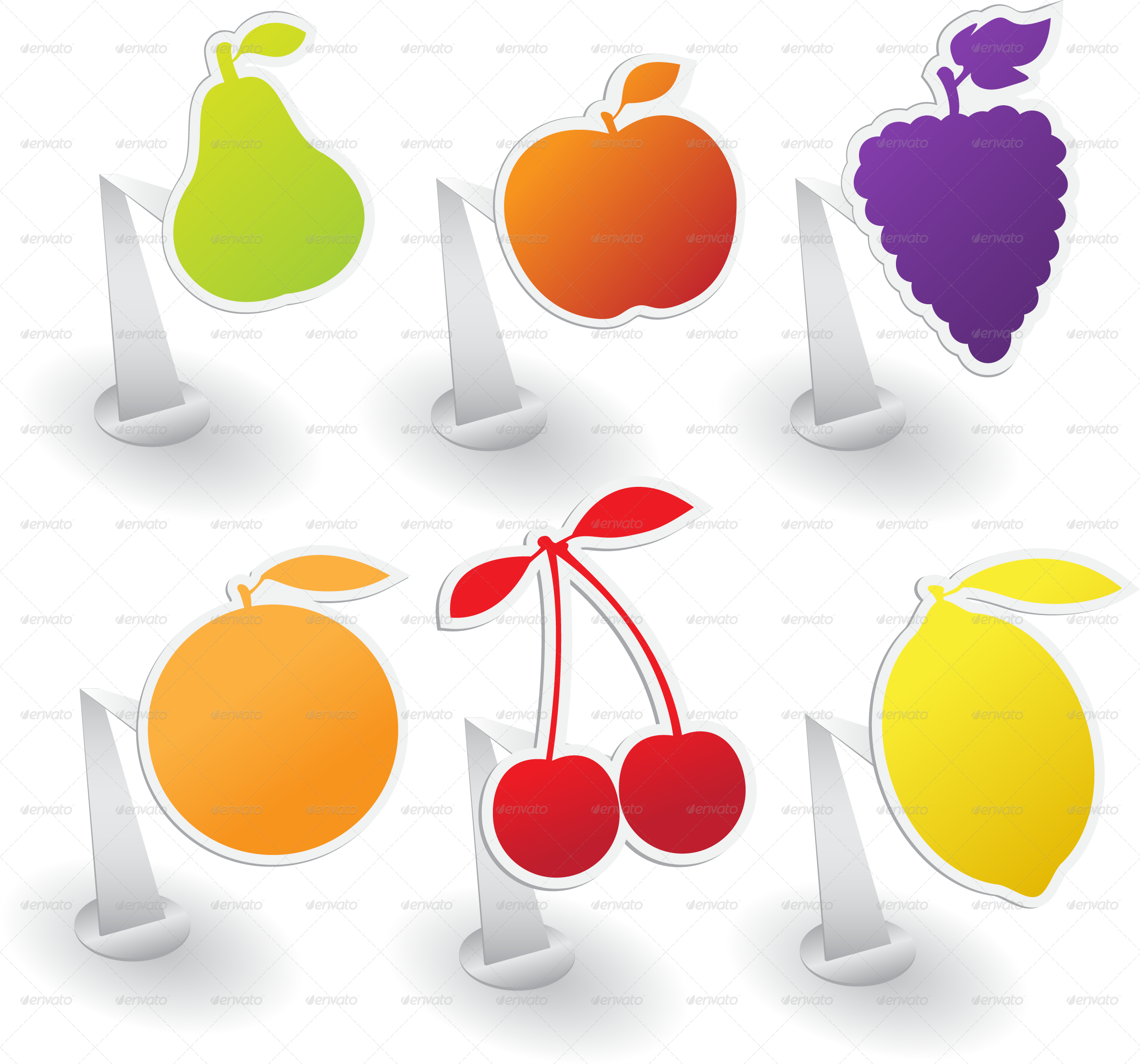 Fruit Stickers by Buriy GraphicRiver