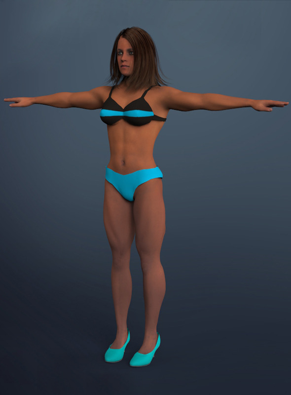 muscular woman - 3Docean 7375826