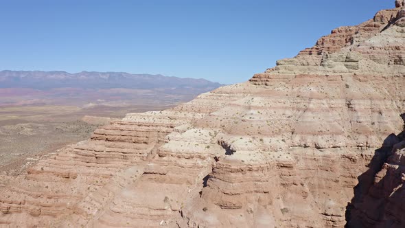 Aerial shot of the amazing rock formations in southern Utah. alt