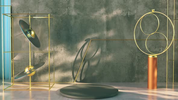 Stylish Modern Art Design Pedestal Scene Background