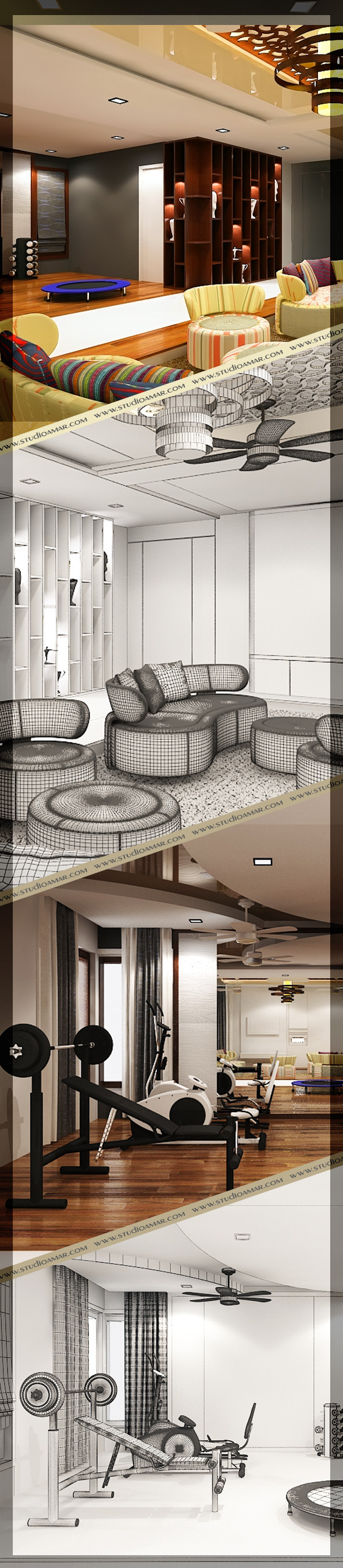 Realistic Living Room - 3Docean 7383977