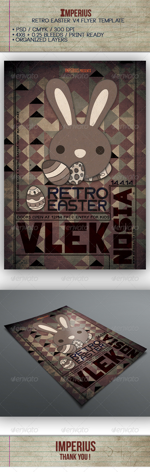 Retro Easter V4 - Flyers Print Templates