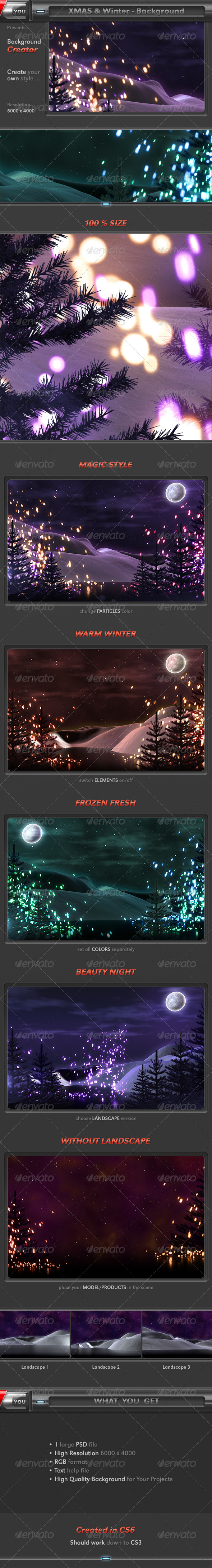 Christmas Winter Background - 3D Backgrounds