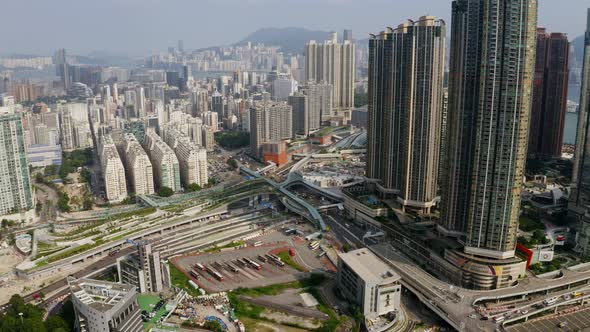 Top view of Hong Kong city alt