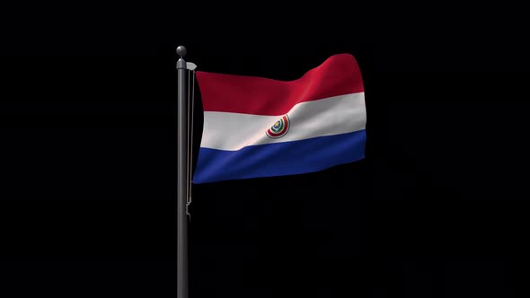 Netherlands Flag On Flagpole With Alpha Channel 4K alt
