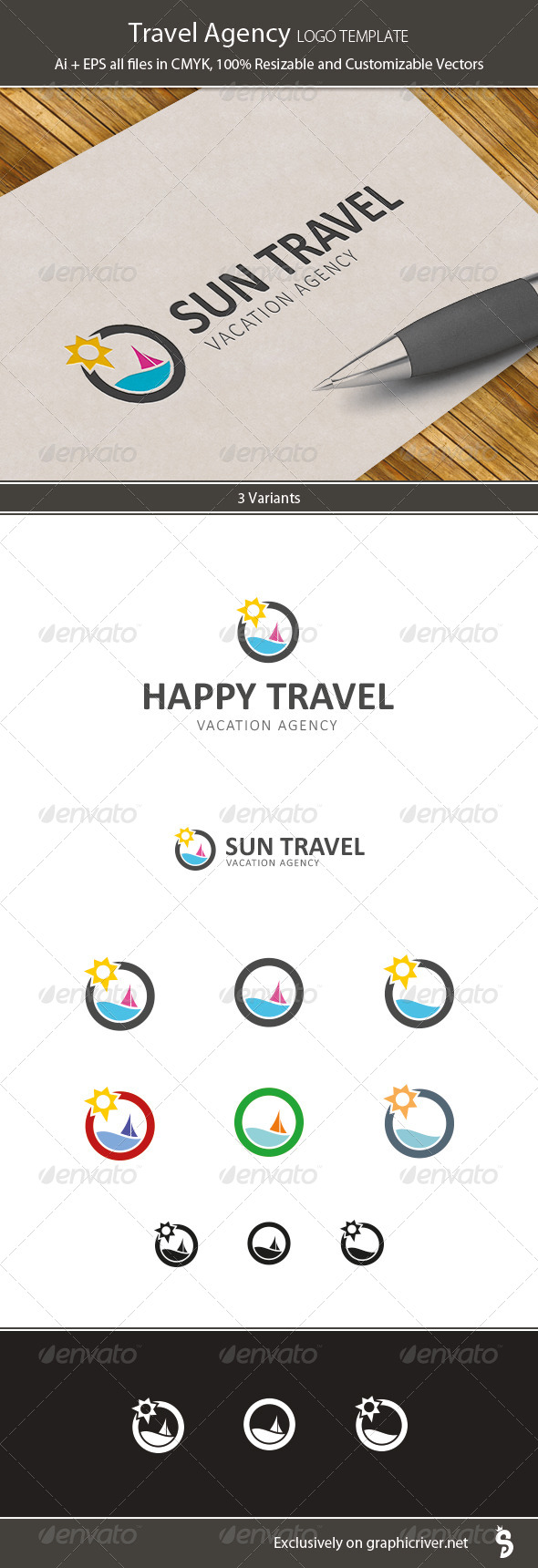 Travel Agency Logo Template - Vector Abstract