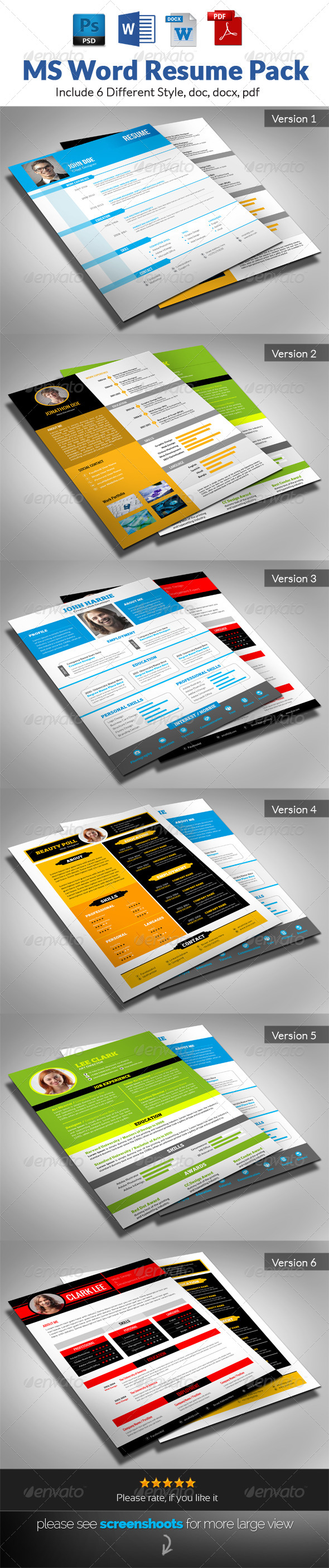 MS Word Resume Pack