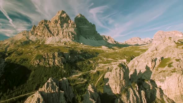 Amazing Italian Dolomites, Tre Cime mountains in the Alps