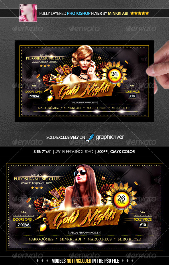 Gold Nights Poster/Flyer - Flyers Print Templates