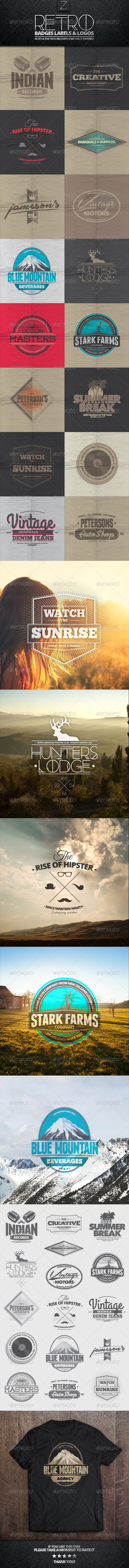 Retro Badges, Labels & Logos - Badges & Stickers Web Elements