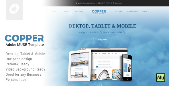 Copper - Creative Adobe Muse Template