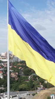 Vertical Video National Flag of Ukraine By Day alt
