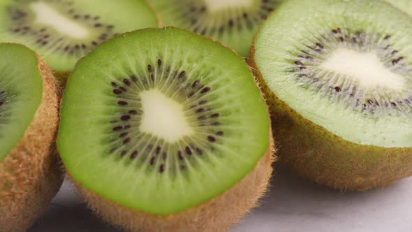 Close-up shot of fresh kiwi fruit