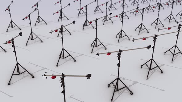 a lot of studio boom arm in a row 4k alt