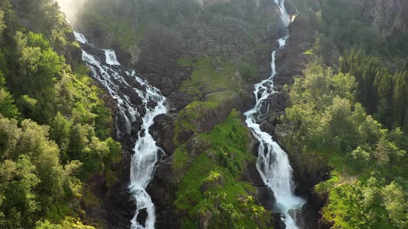 Latefossen Is One of the Most Visited Waterfalls in Norway and Is Located Near Skare and Odda alt