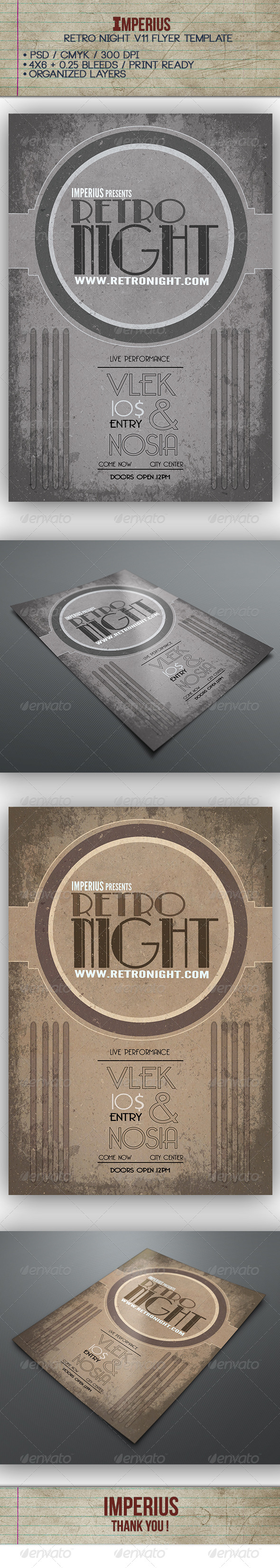 Retro Night V11 - Flyers Print Templates