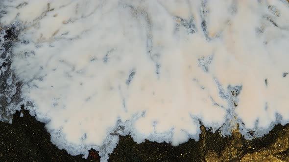 White Paint Spreads on a Black Goldglittering Moving Background alt